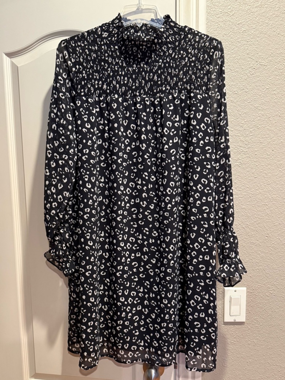 THML Black Animal Print Lined Dress
